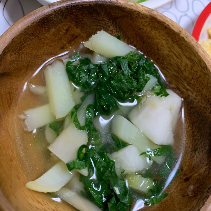 おいもと小松菜のさっと出汁煮